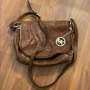 Michael Kors brown leather crossbody bag